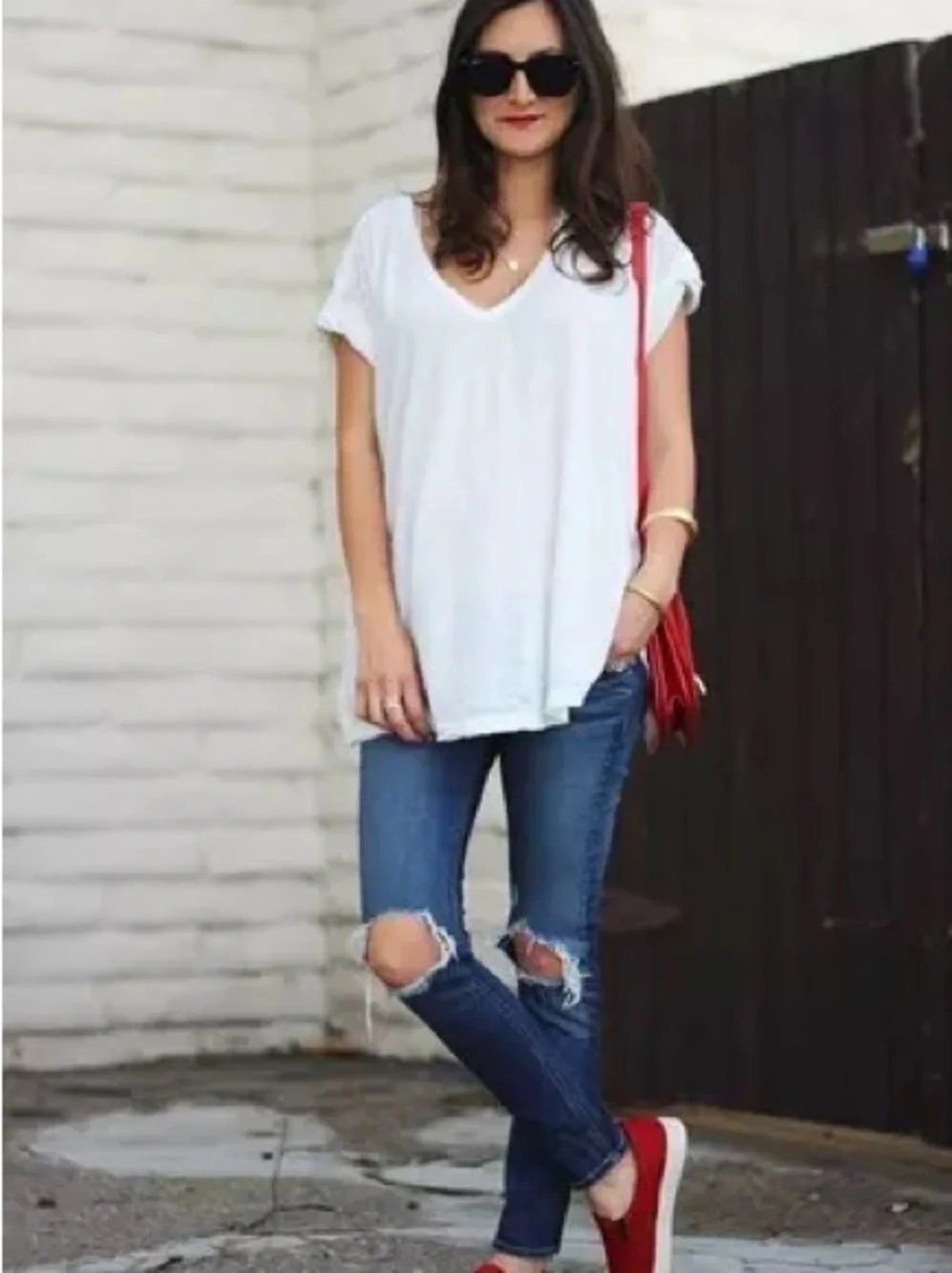 Opening Ceremony Red Slip-On Platform Sneakers